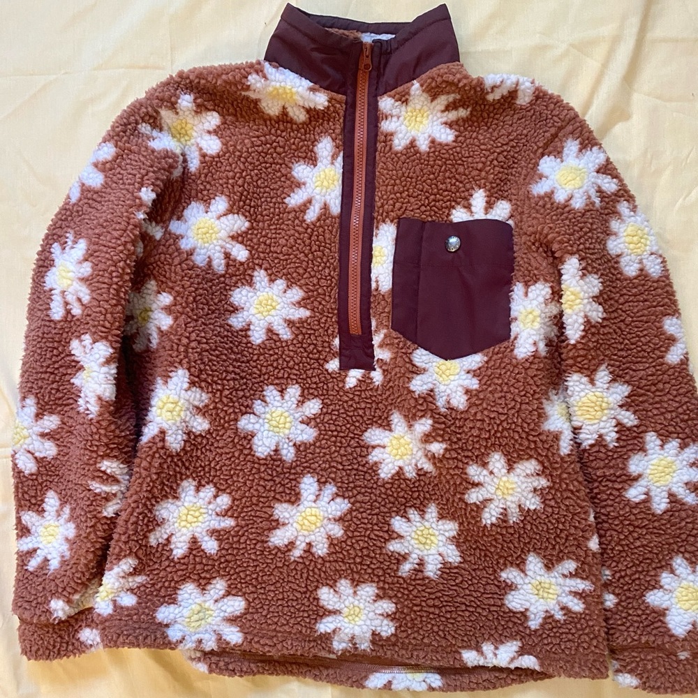 Airblaster Small Rust Daisy Half Zip Jacket
